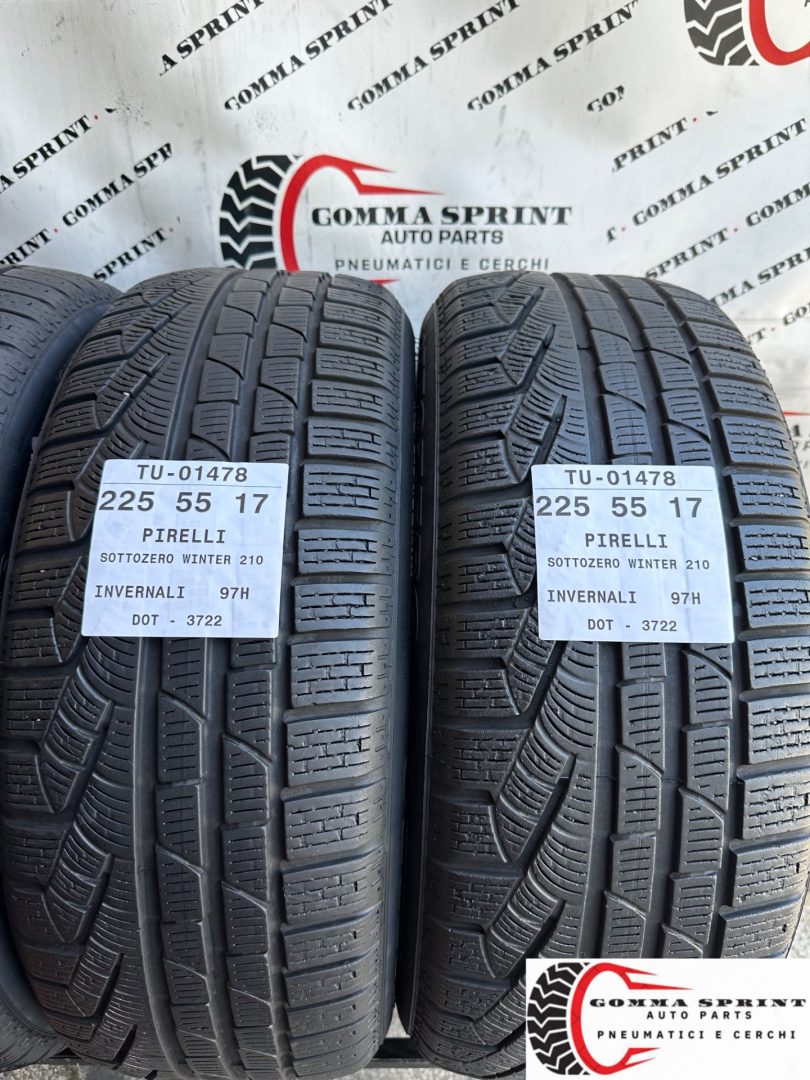 4 PNEUMATICI 225/55 R17 PIRELLI INVERNALI 75% - immagine 4