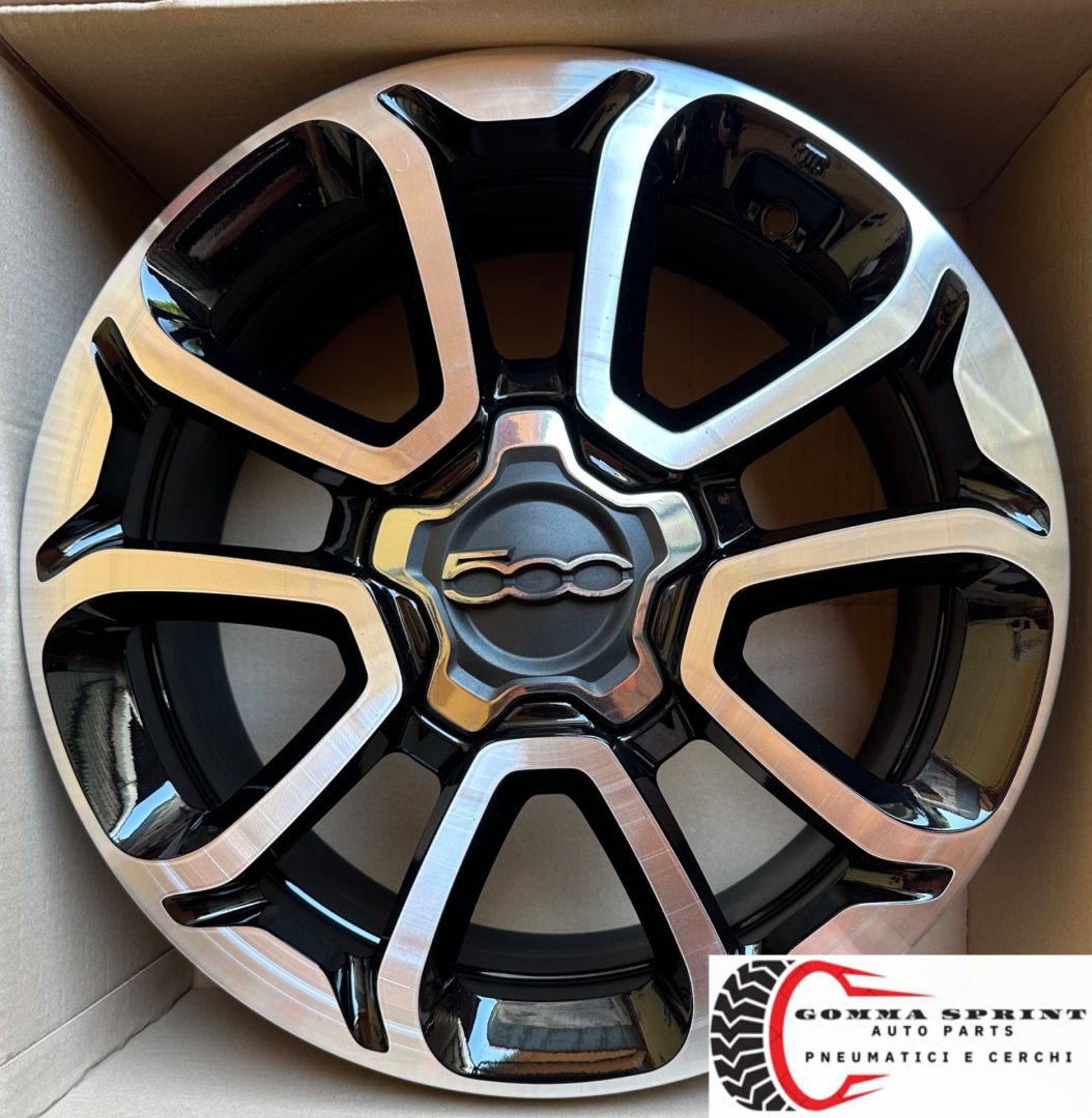 4 CERCHI IN LEGA ORIGINALI RAGGIO 16 FIAT 500X NERO LUCIDO DIAMANTATO (PARI AL NUOVO) - immagine 5