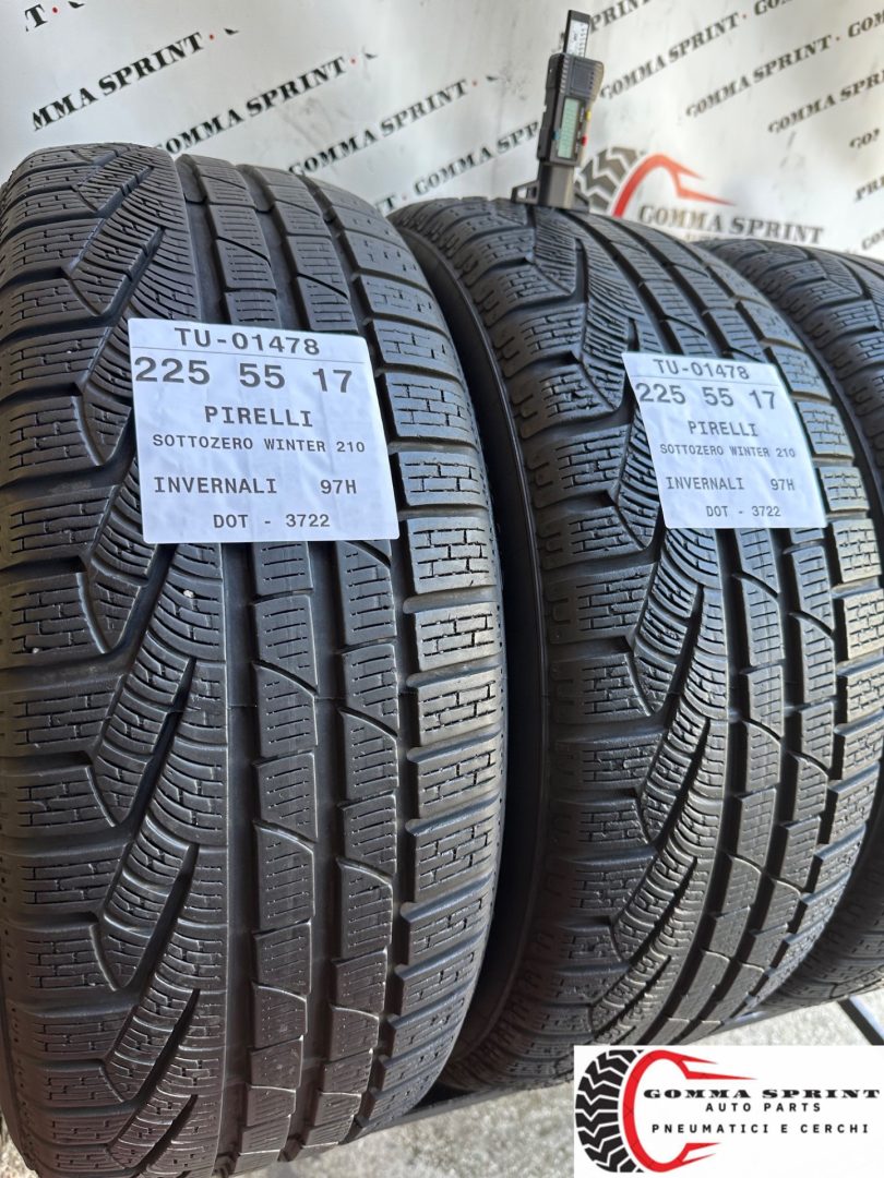 4 PNEUMATICI 225/55 R17 PIRELLI INVERNALI 75% - immagine 6
