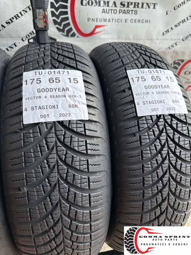 4 PNEUMATICI 175/65 R15 GOODYEAR 4 STAGIONI - immagine 8