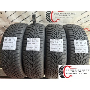 4 PNEUMATICI 185/65 R15 CONTINENTAL INVERNALI