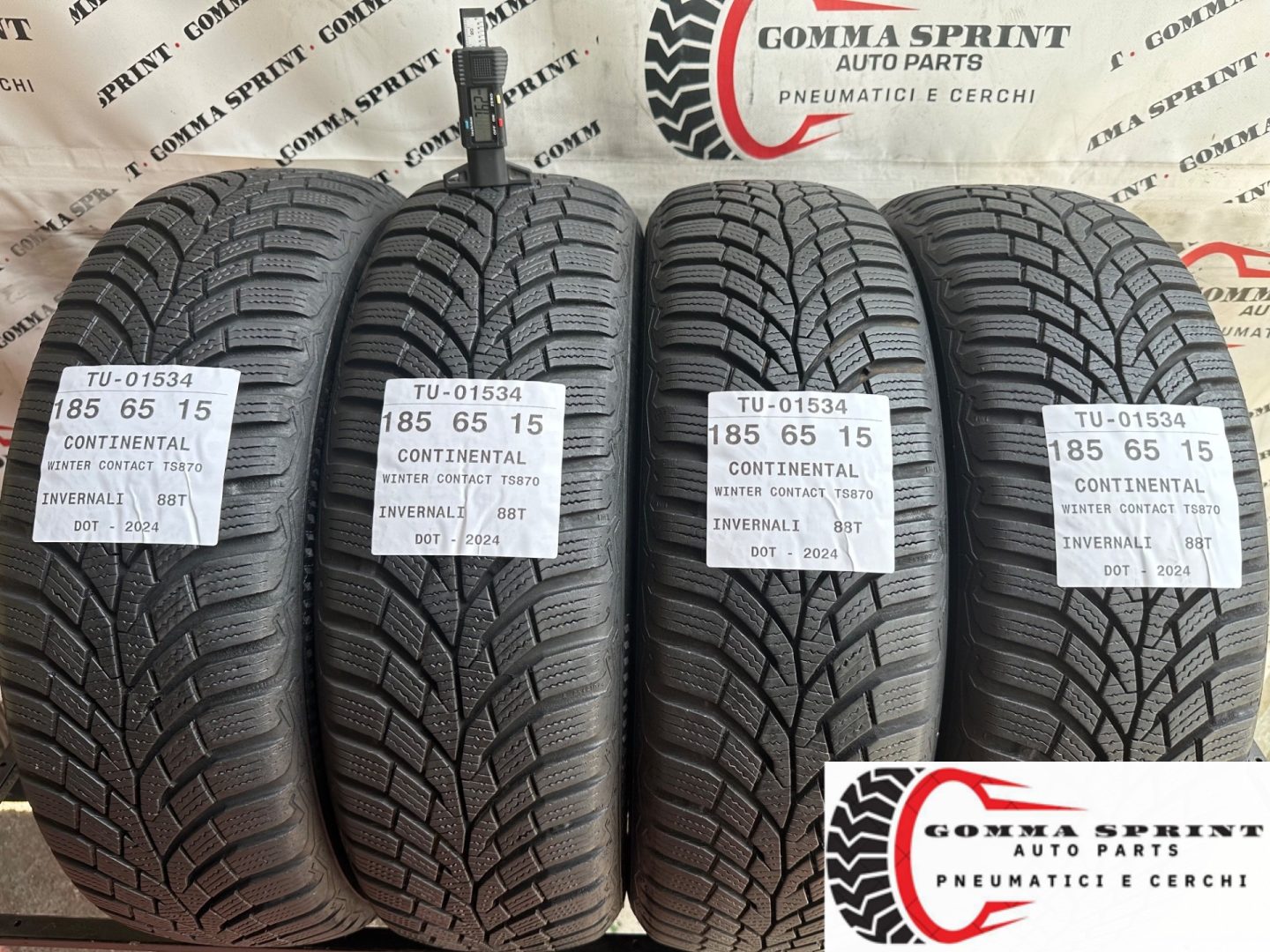4 PNEUMATICI 185/65 R15 CONTINENTAL INVERNALI