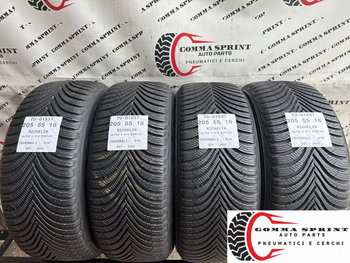 4 PNEUMATICI 205/55 R16 MICHELIN INVERNALI RUNFLAT