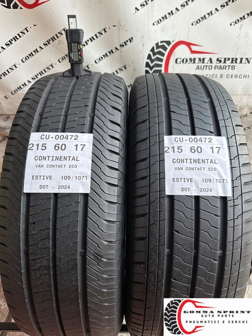2 PNEUMATICI 215/60 R17C CONTINENTAL ESTIVE 85%