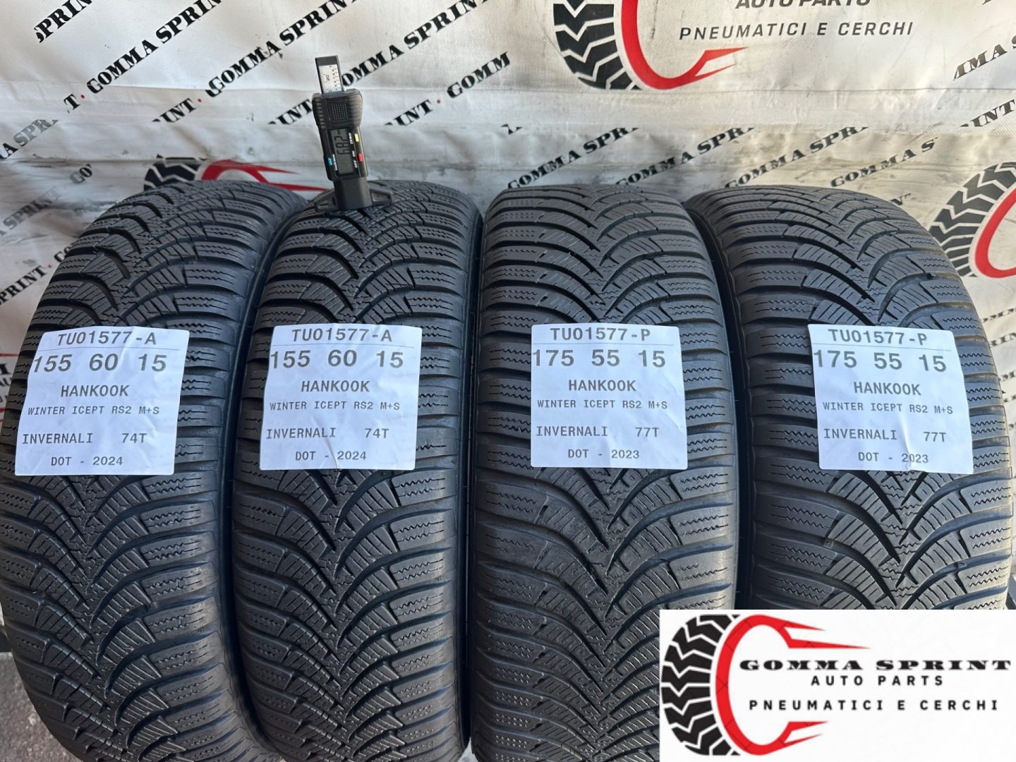 4 PNEUMATICI 155/60 175/55 R15 HANKOOK INVERNALI