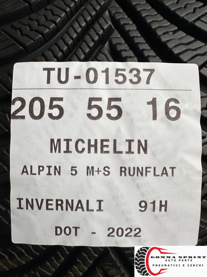 4 PNEUMATICI 205/55 R16 MICHELIN INVERNALI RUNFLAT - immagine 10