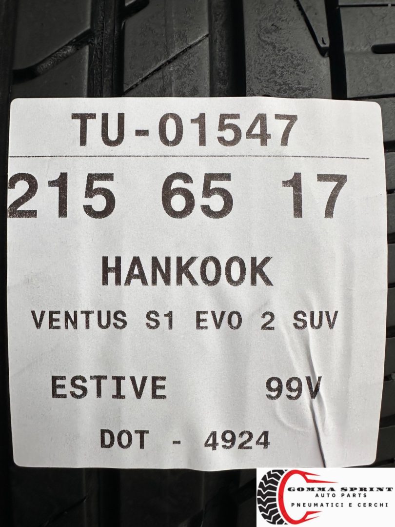 4 PNEUMATICI 215/65 R17 HANKOOK ESTIVE 75% - immagine 10