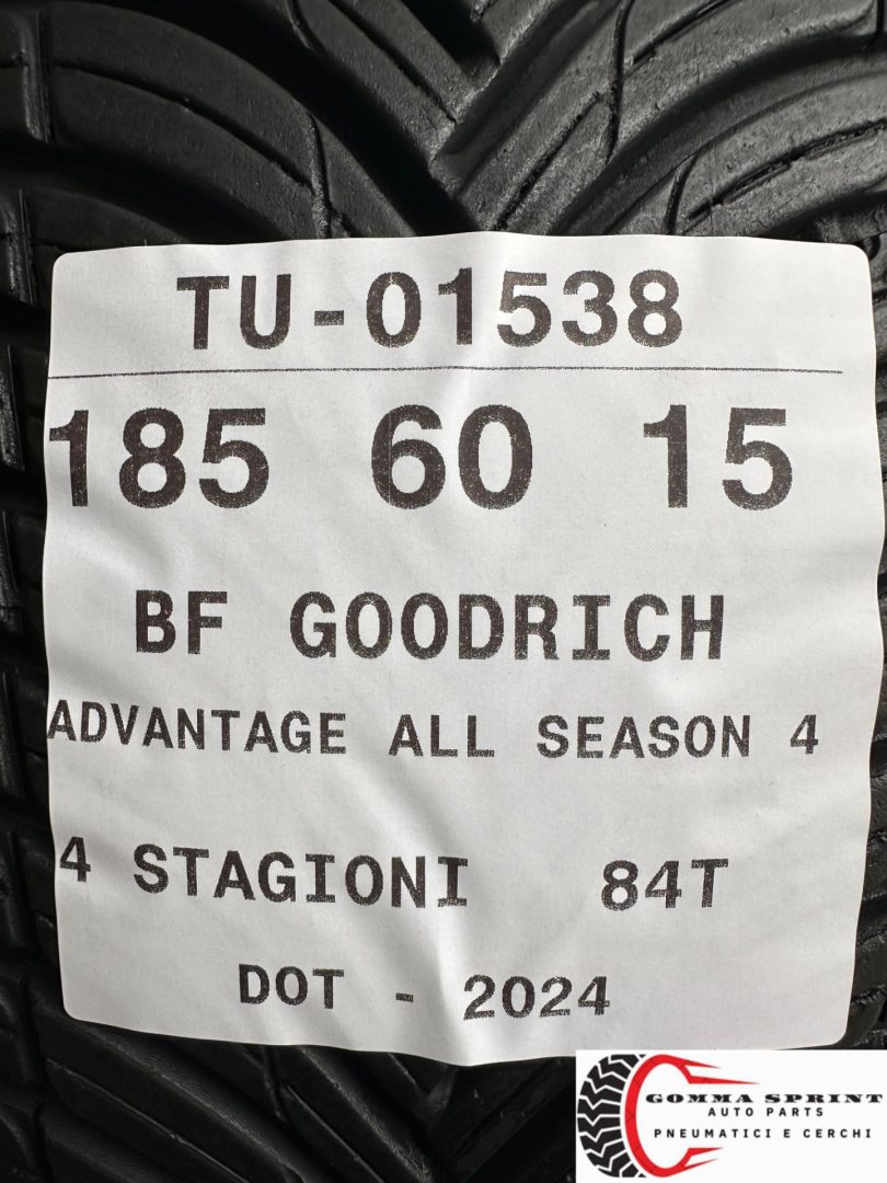 4 PNEUMATICI 185/60 R15 BF GOODRICH 4 STAGIONI 90% - immagine 10