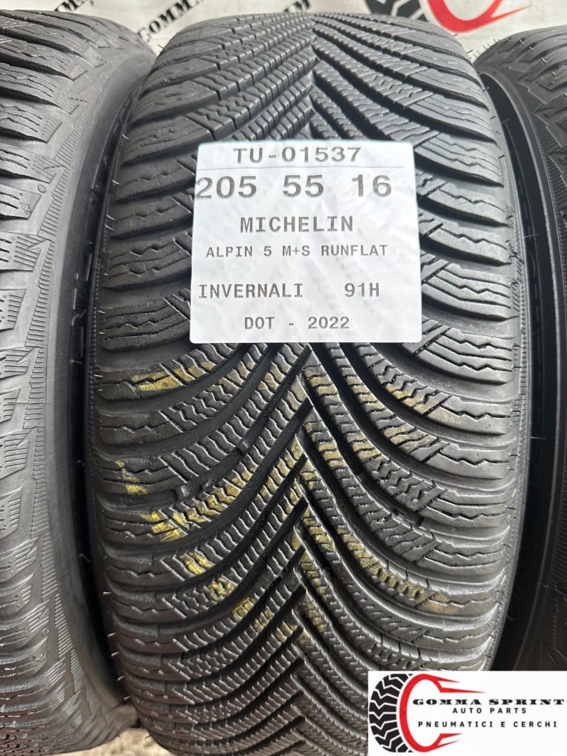 4 PNEUMATICI 205/55 R16 MICHELIN INVERNALI RUNFLAT - immagine 2