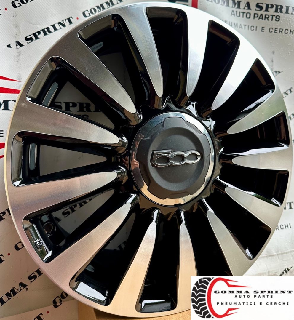 4 CERCHI IN LEGA ORIGINALI RAGGIO 16 FIAT 500L NERO LUCIDO DIAMANTATO (PARI AL NUOVO) - immagine 2