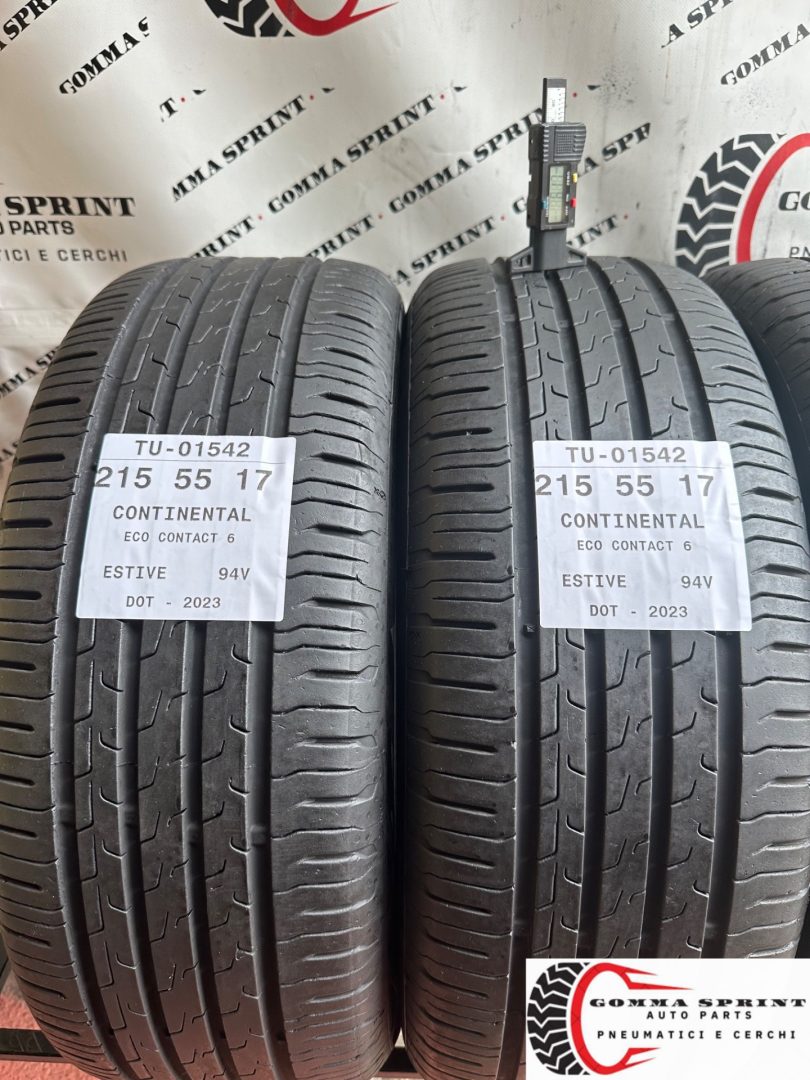 4 PNEUMATICI 215/55 R17 CONTINENTAL ESTIVE 75% - immagine 3