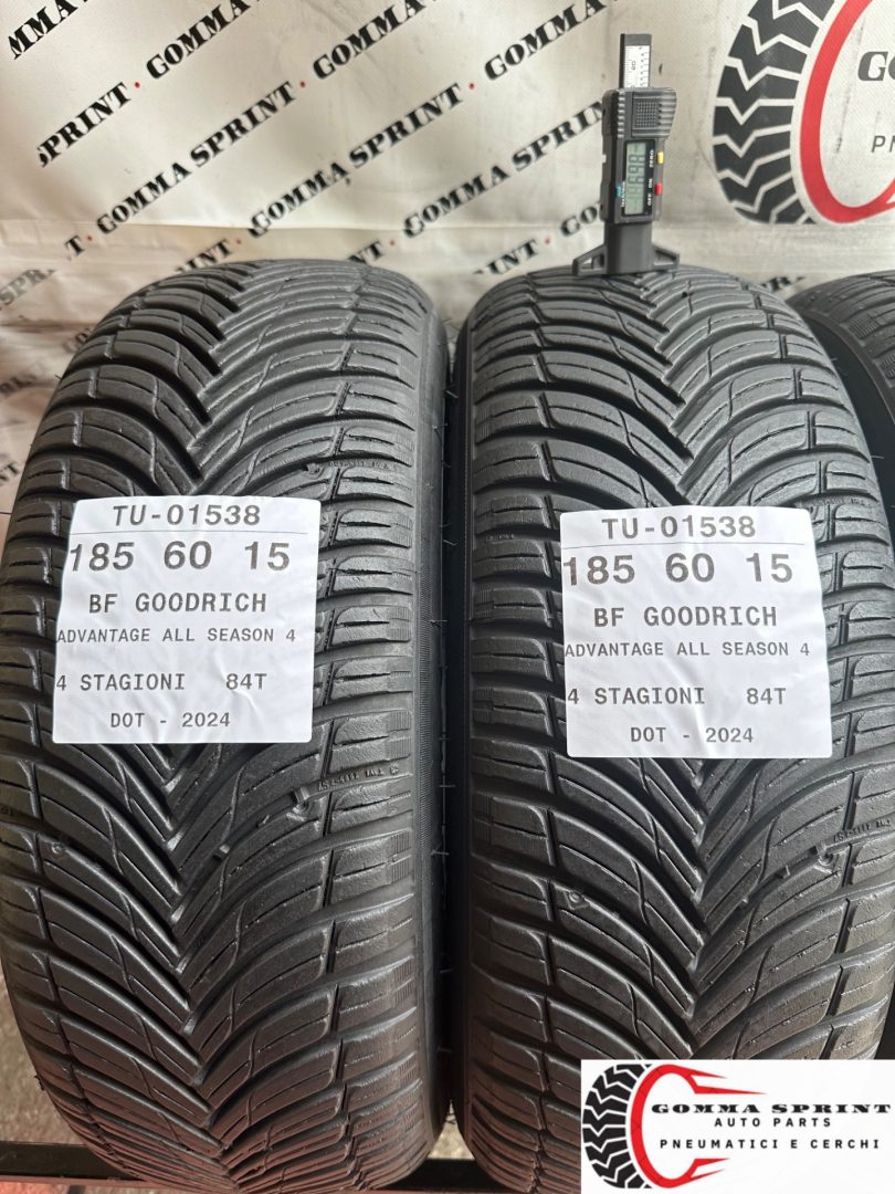 4 PNEUMATICI 185/60 R15 BF GOODRICH 4 STAGIONI 90% - immagine 3