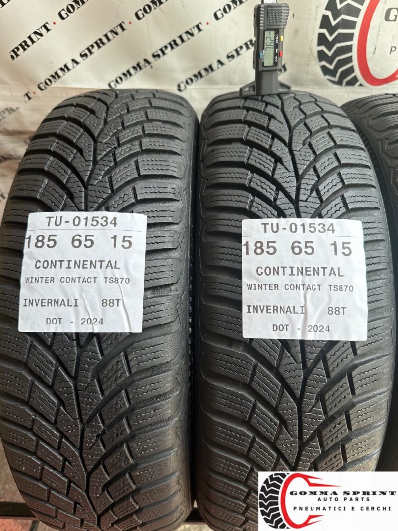 4 PNEUMATICI 185/65 R15 CONTINENTAL INVERNALI - immagine 3