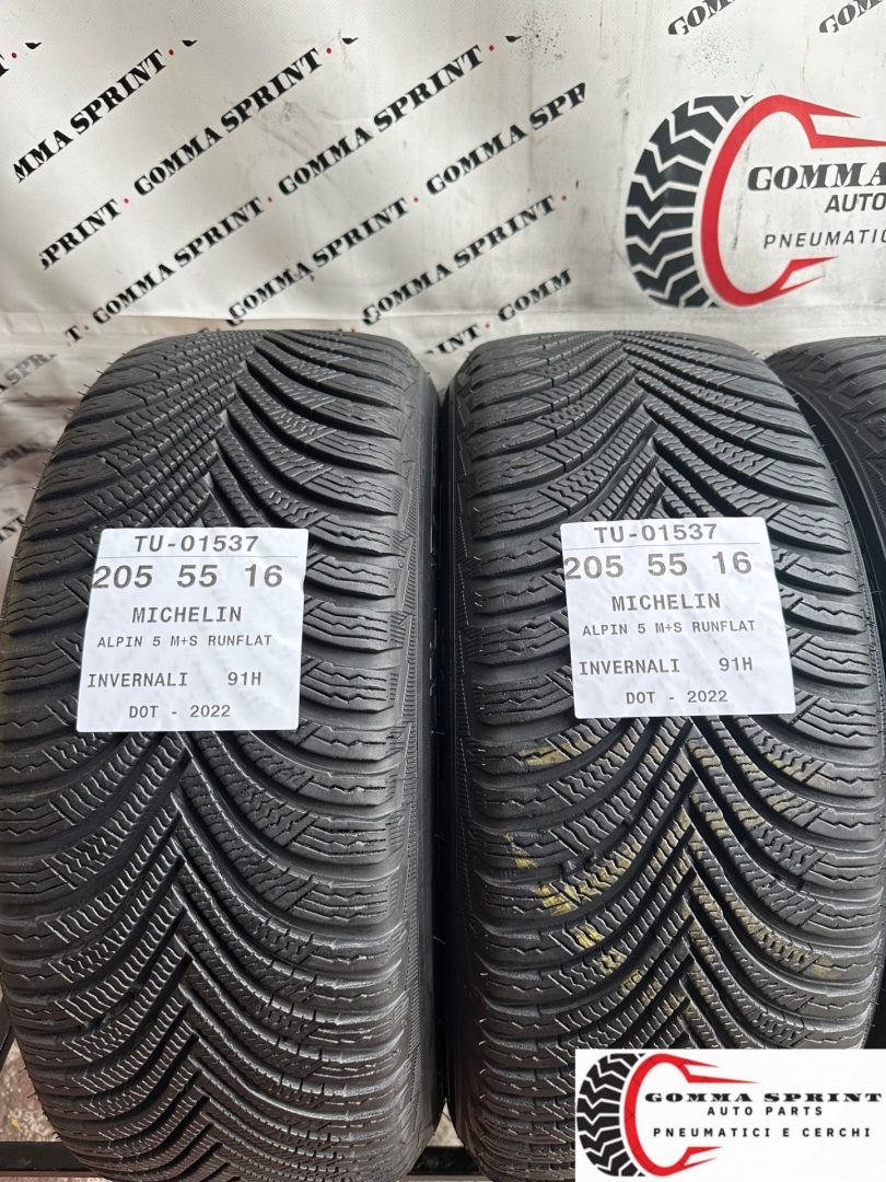4 PNEUMATICI 205/55 R16 MICHELIN INVERNALI RUNFLAT - immagine 3