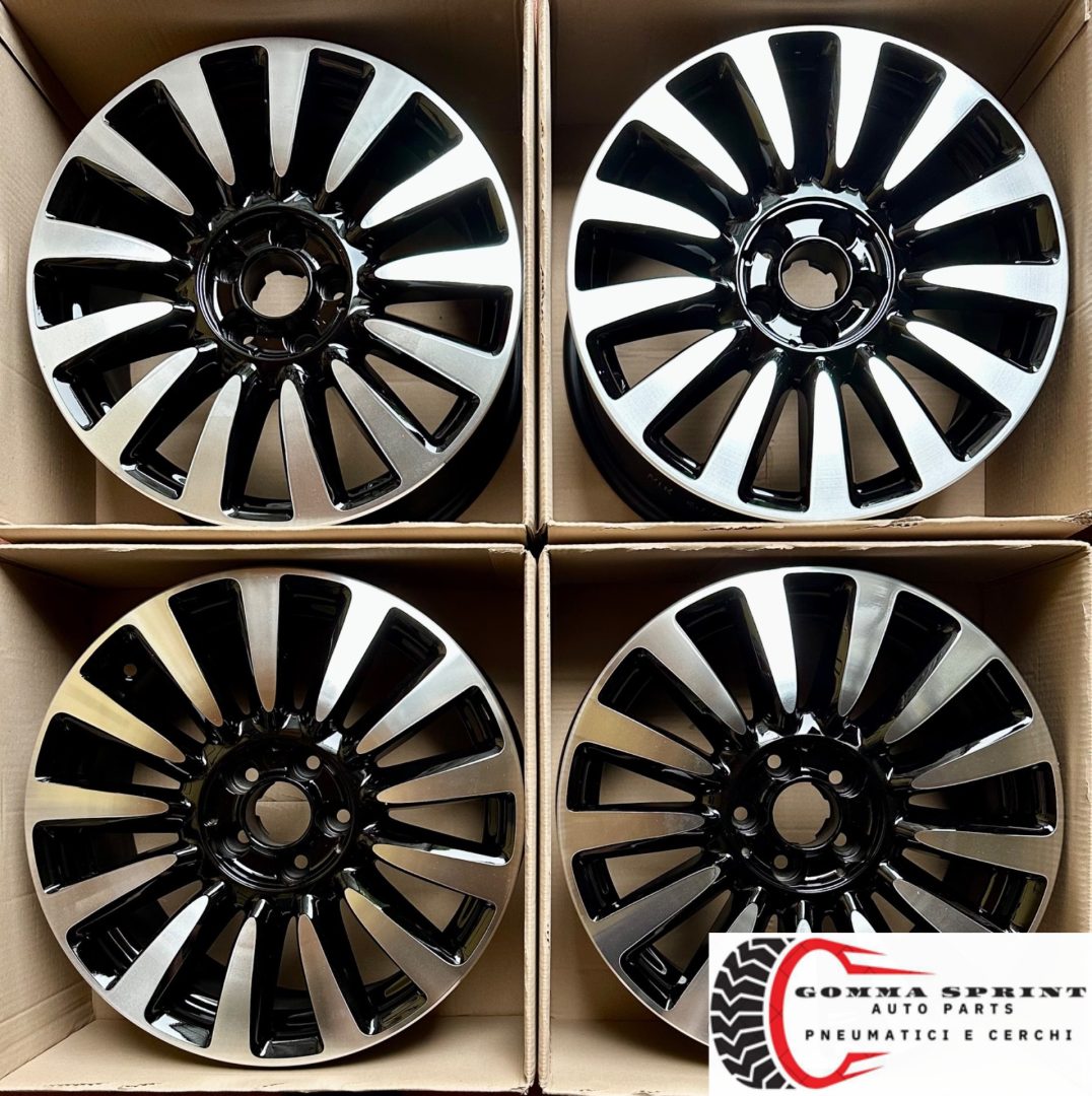 4 CERCHI IN LEGA ORIGINALI RAGGIO 16 FIAT 500L NERO LUCIDO DIAMANTATO (PARI AL NUOVO) - immagine 3