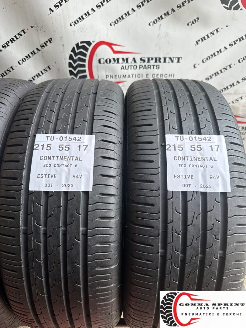 4 PNEUMATICI 215/55 R17 CONTINENTAL ESTIVE 75% - immagine 4