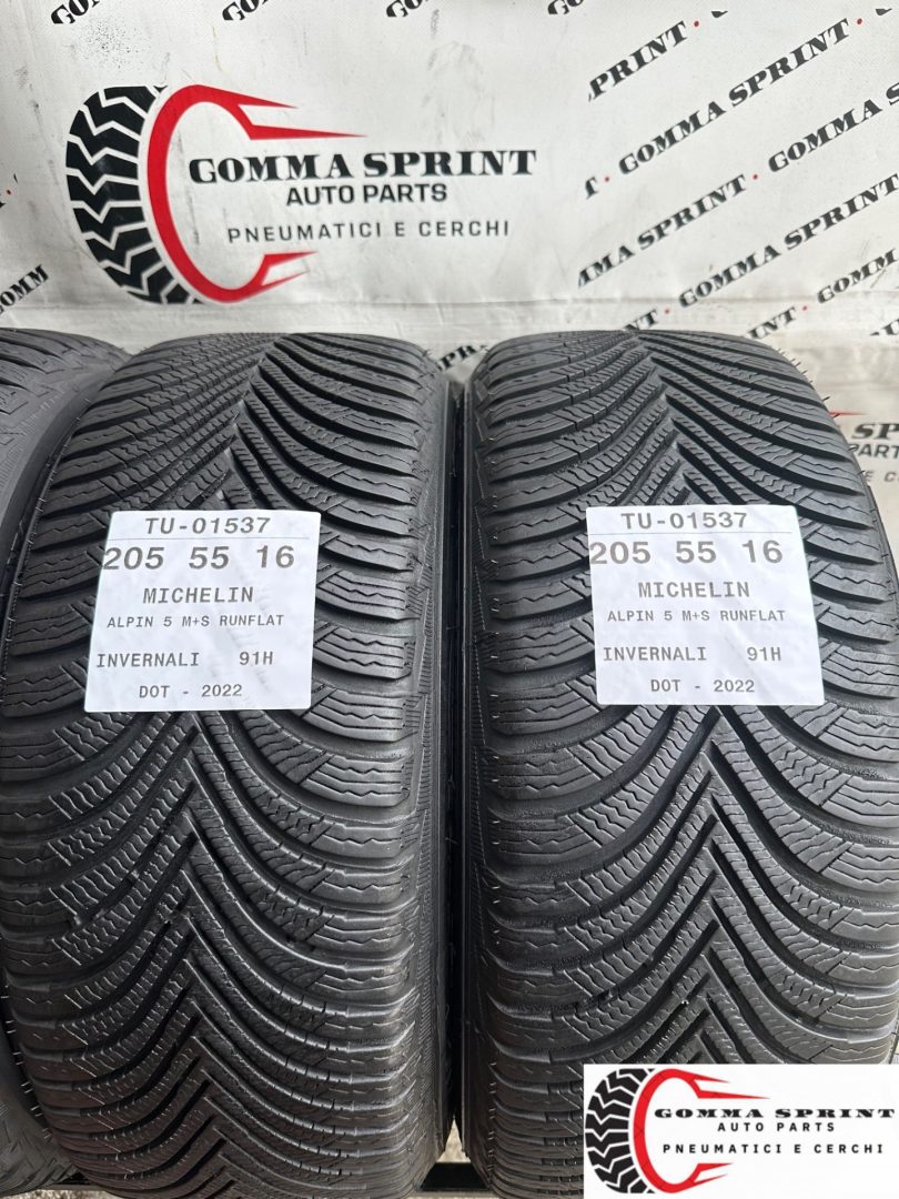 4 PNEUMATICI 205/55 R16 MICHELIN INVERNALI RUNFLAT - immagine 4