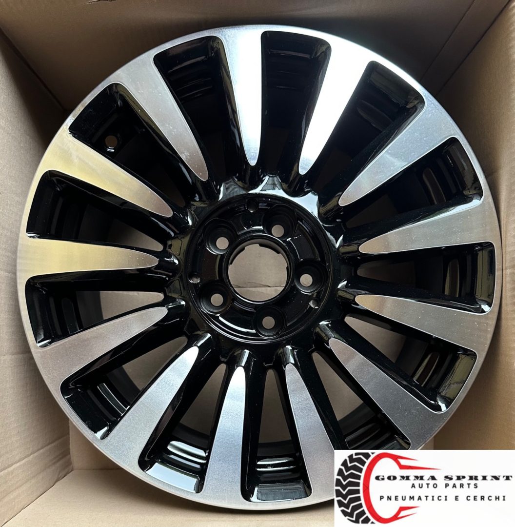 4 CERCHI IN LEGA ORIGINALI RAGGIO 16 FIAT 500L NERO LUCIDO DIAMANTATO (PARI AL NUOVO) - immagine 4