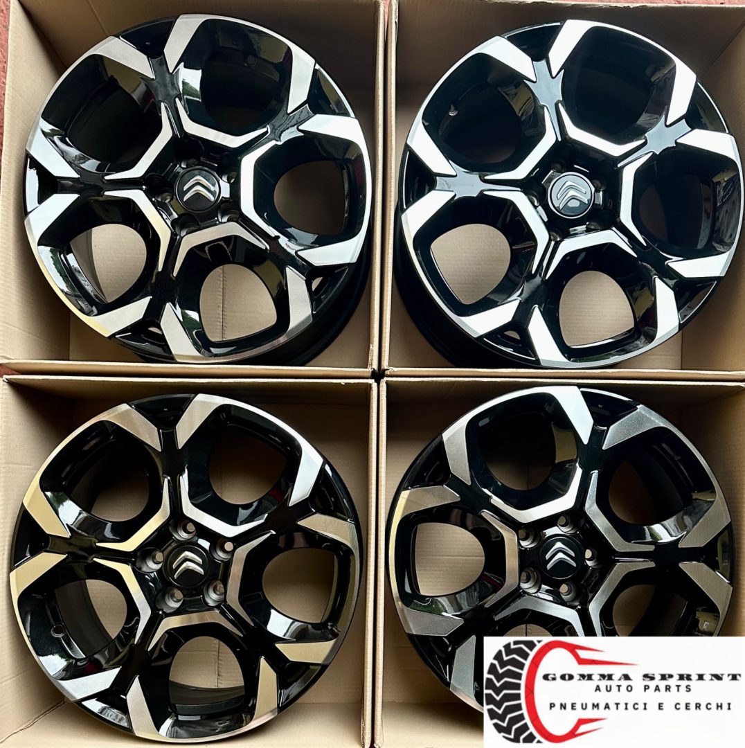 4 CERCHI IN LEGA ORIGINALI R18 CITROEN C5 AIRCROSS NERO LUCIDO DIAMANTATO (PARI AL NUOVO) - immagine 5