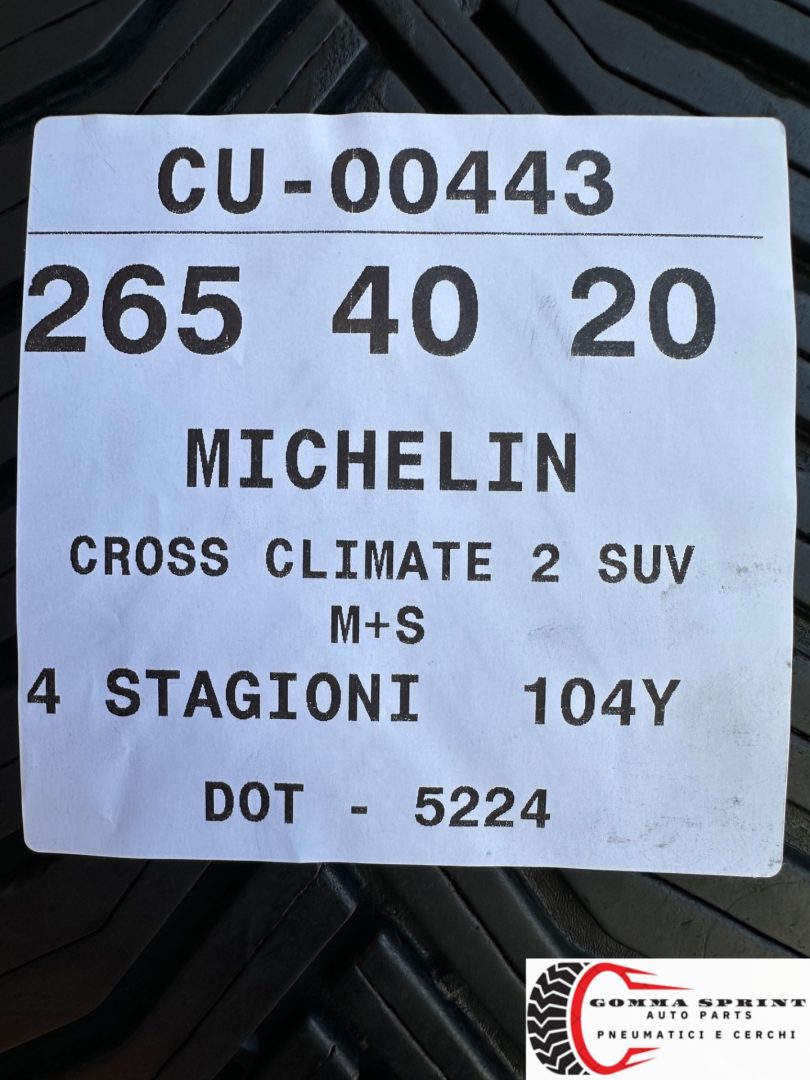 2 PNEUMATICI 265/40 R20 MICHELIN 4 STAGIONI - immagine 5