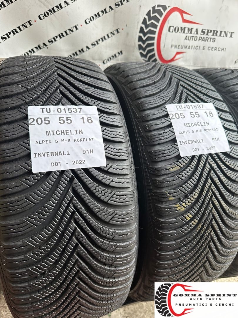 4 PNEUMATICI 205/55 R16 MICHELIN INVERNALI RUNFLAT - immagine 6