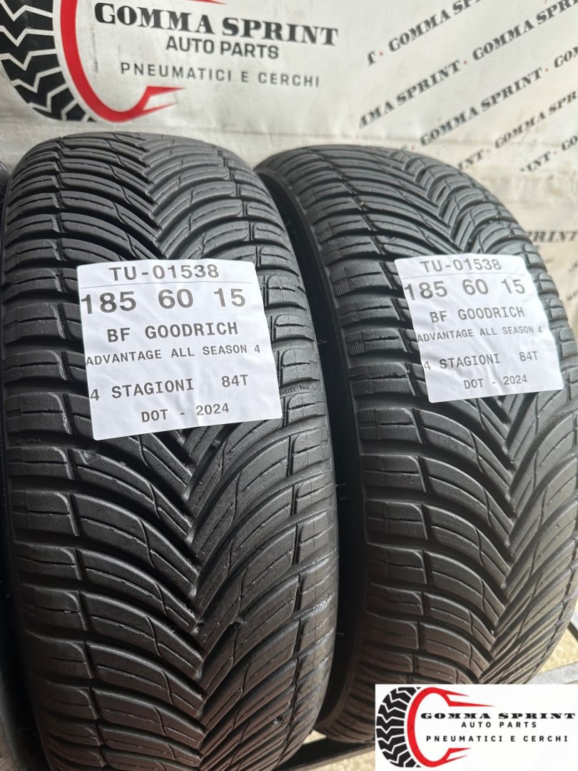 4 PNEUMATICI 185/60 R15 BF GOODRICH 4 STAGIONI 90% - immagine 7
