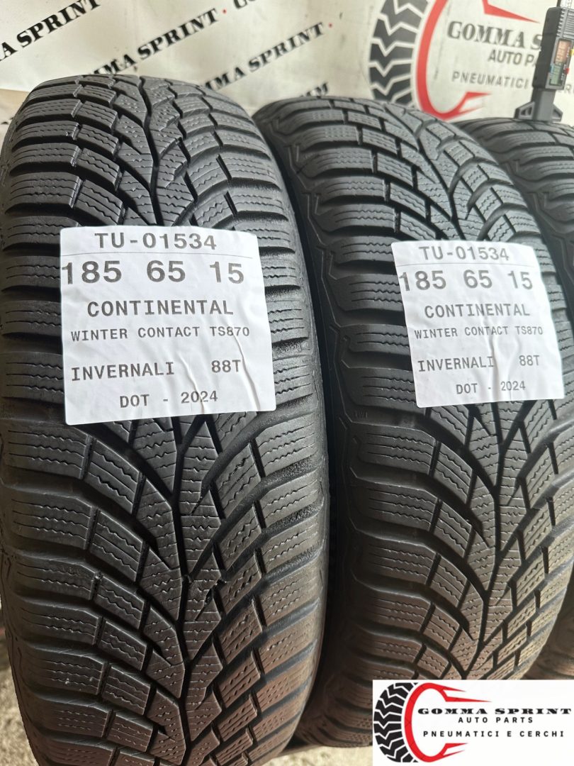 4 PNEUMATICI 185/65 R15 CONTINENTAL INVERNALI - immagine 7