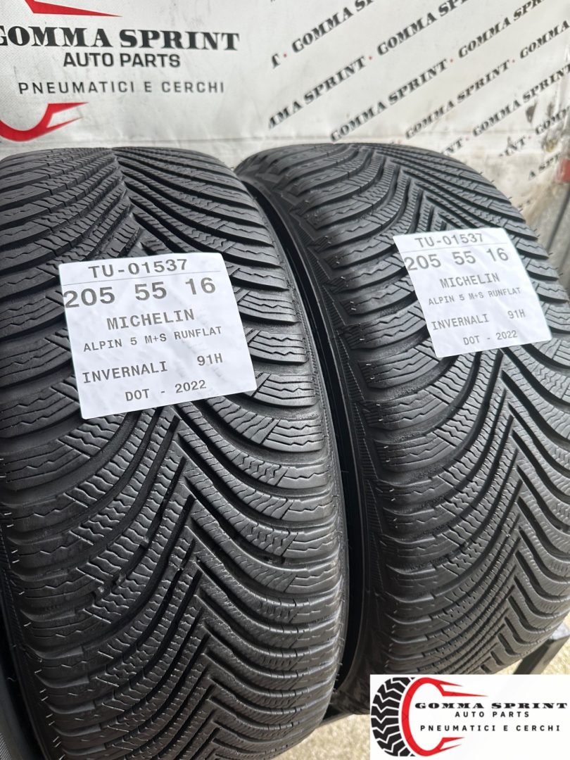 4 PNEUMATICI 205/55 R16 MICHELIN INVERNALI RUNFLAT - immagine 7