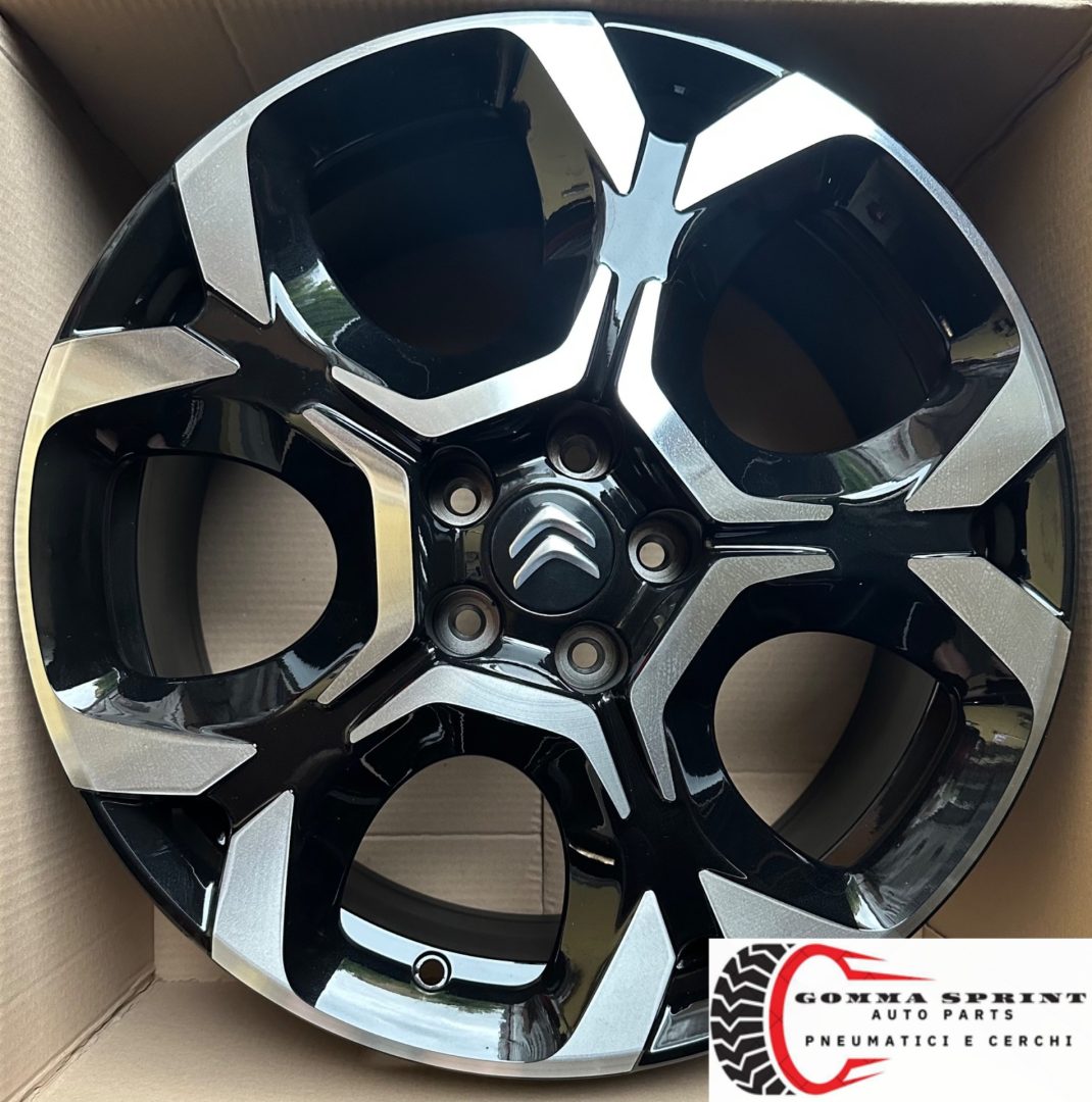 4 CERCHI IN LEGA ORIGINALI R18 CITROEN C5 AIRCROSS NERO LUCIDO DIAMANTATO (PARI AL NUOVO) - immagine 7