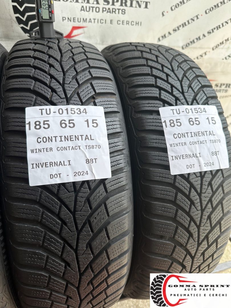 4 PNEUMATICI 185/65 R15 CONTINENTAL INVERNALI - immagine 8