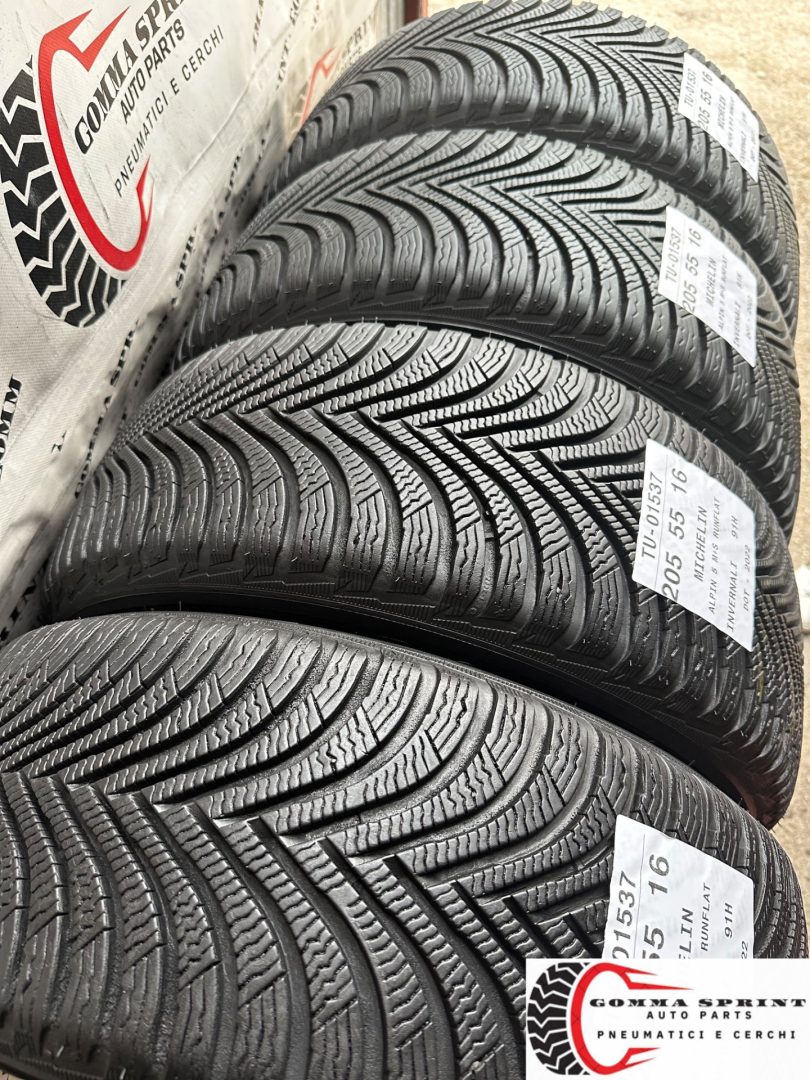 4 PNEUMATICI 205/55 R16 MICHELIN INVERNALI RUNFLAT - immagine 9