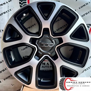 4 CERCHI IN LEGA ORIGINALI RAGGIO 17 FIAT 500X NERO OPACO DIAMANTATO (PARI AL NUOVO)