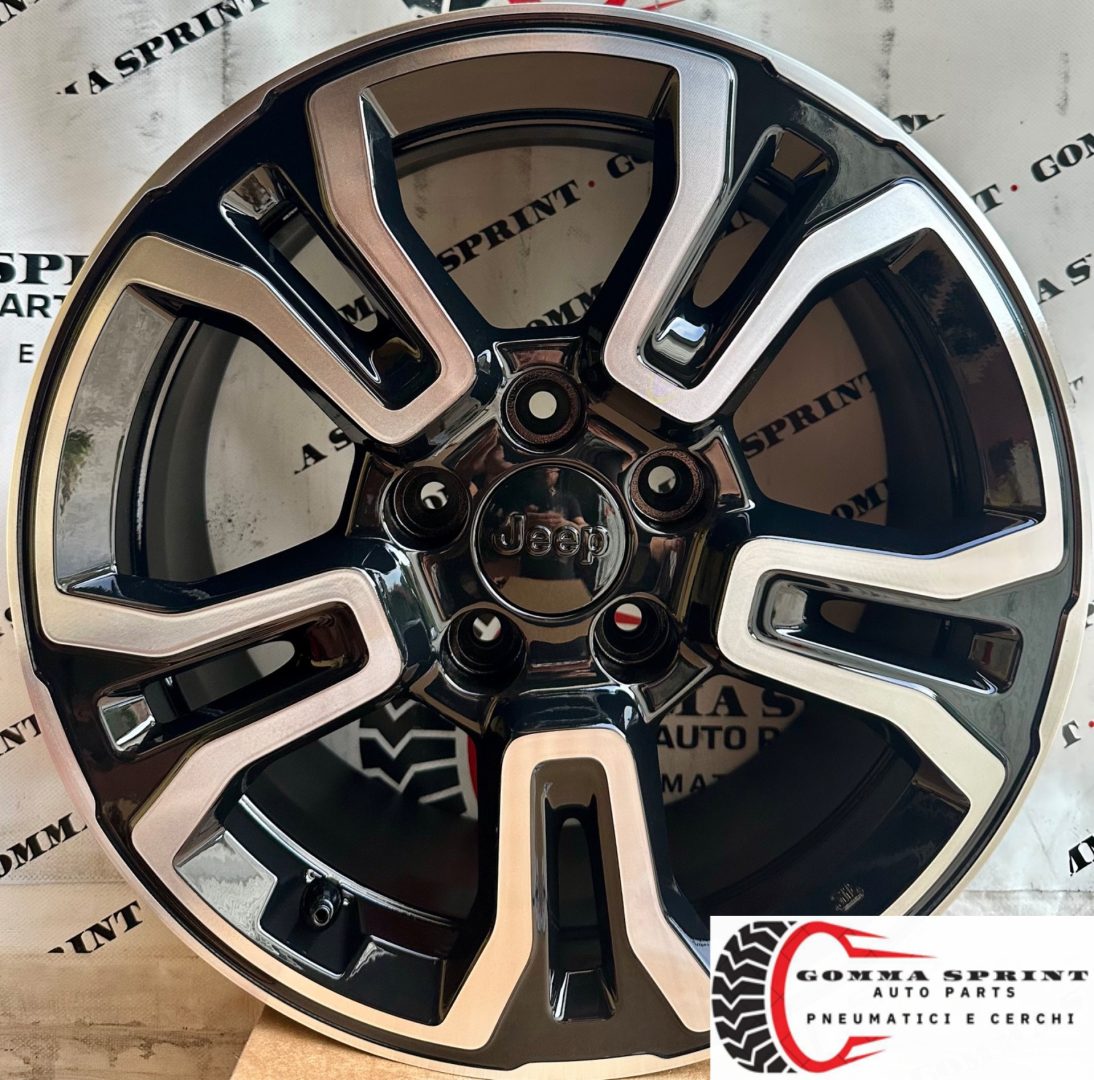 4 CERCHI IN LEGA ORIGINALI RAGGIO 16 JEEP RENEGADE NERO LUCIDO DIAMANTATO (PARI AL NUOVO)