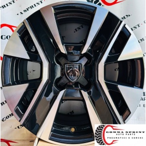 4 CERCHI IN LEGA ORIGINALI RAGGIO 16 PEUGEOT 208 NEW NERO LUCIDO DIAMANTATO (PARI AL NUOVO)