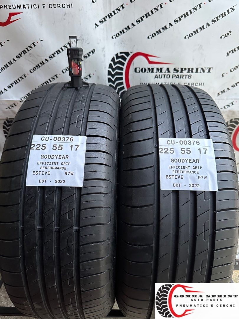2 PNEUMATICI 225/55 R17 GOODYEAR ESTIVE 85%