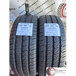 2 PNEUMATICI 195/60 R16C UNIROYAL ESTIVE SEMINUOVE