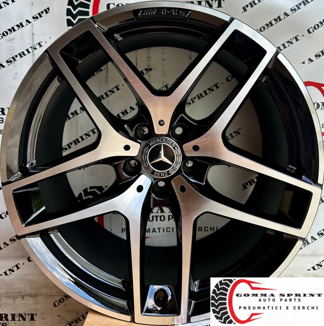 4 CERCHI IN LEGA ORIGINALI RAGGIO 19 MERCEDES GLC AMG COUPE' NERO LUCIDO DIAMANTATO (PARI AL NUOVO)
