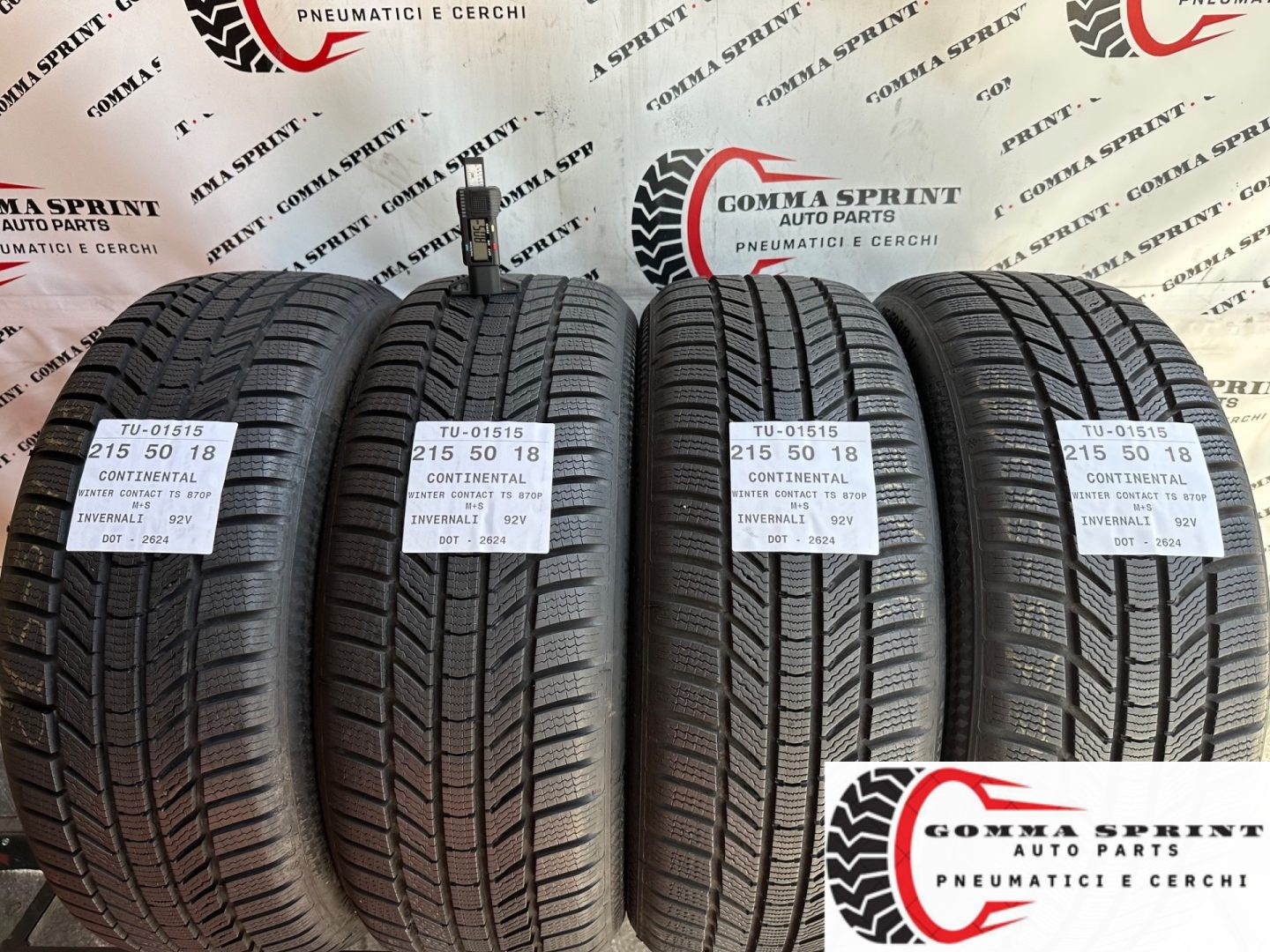 4 PNEUMATICI 215/50 R18 CONTINENTAL INVERNALI KM0