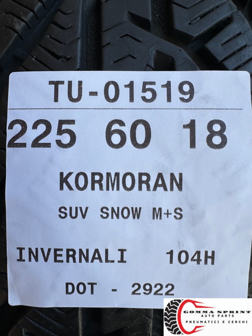 4 PNEUMATICI 225/60 R18 KORMORAN INVERNALI 90% - immagine 10
