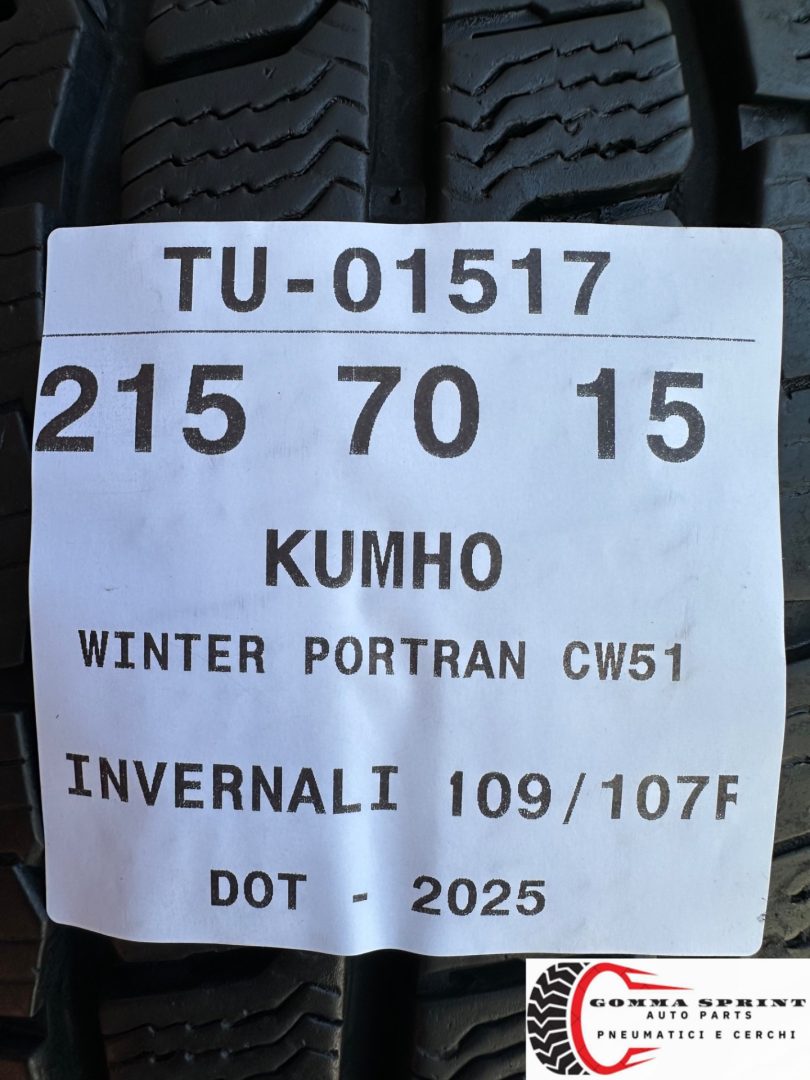 4 PNEUMATICI 215/70 R15C KUMHO INVERNALI - immagine 11