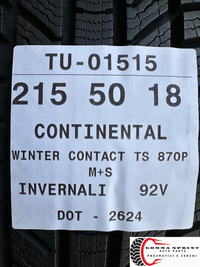 4 PNEUMATICI 215/50 R18 CONTINENTAL INVERNALI KM0 - immagine 11