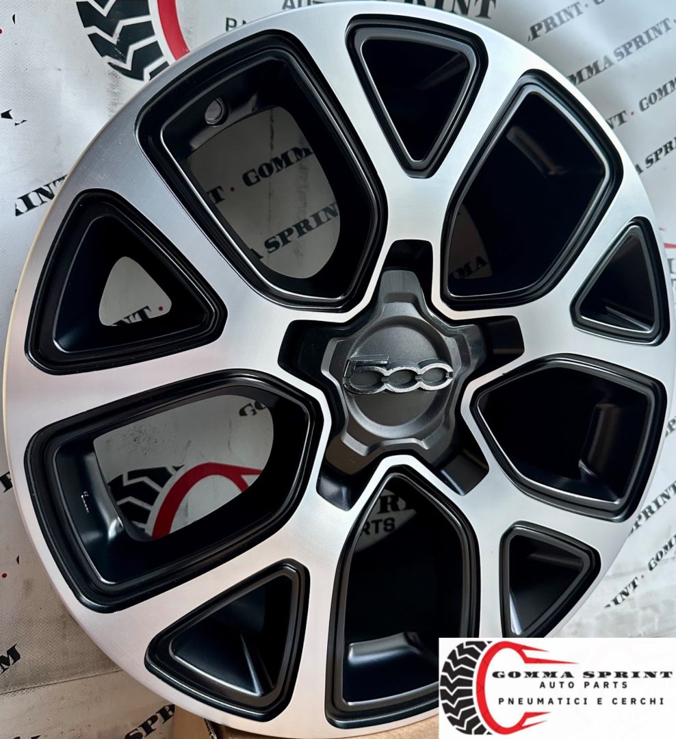 4 CERCHI IN LEGA ORIGINALI RAGGIO 17 FIAT 500X NERO OPACO DIAMANTATO (PARI AL NUOVO) - immagine 2