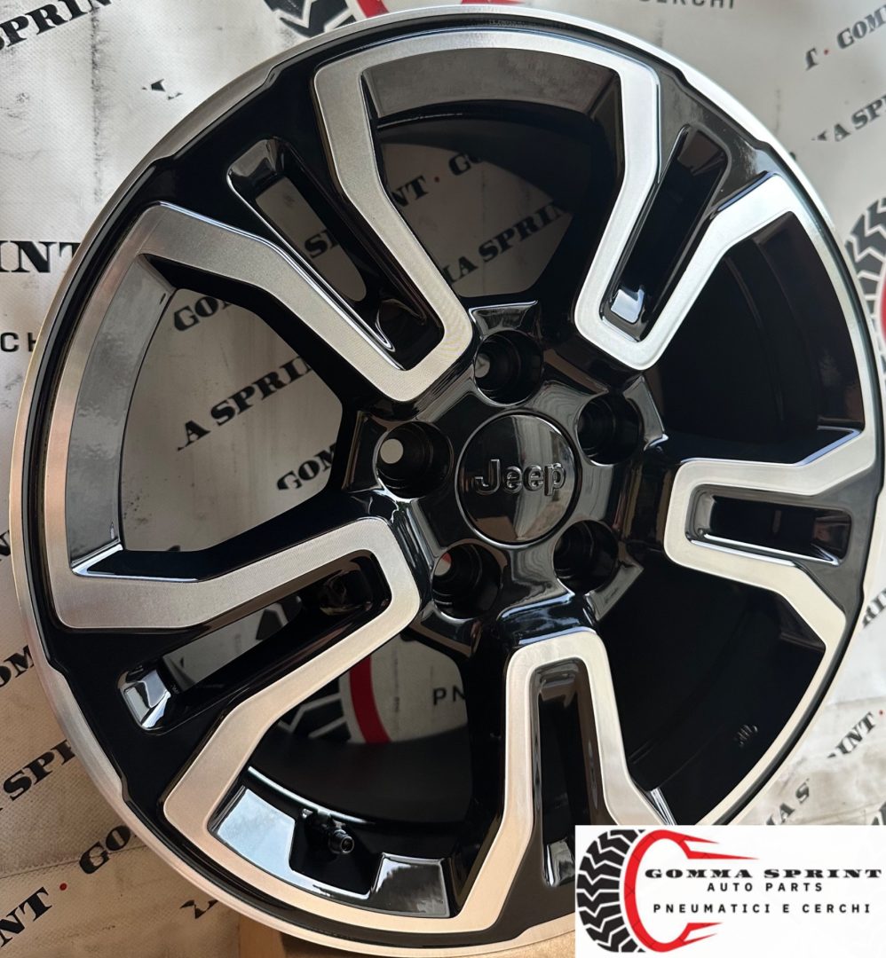 4 CERCHI IN LEGA ORIGINALI RAGGIO 16 JEEP RENEGADE NERO LUCIDO DIAMANTATO (PARI AL NUOVO) - immagine 2