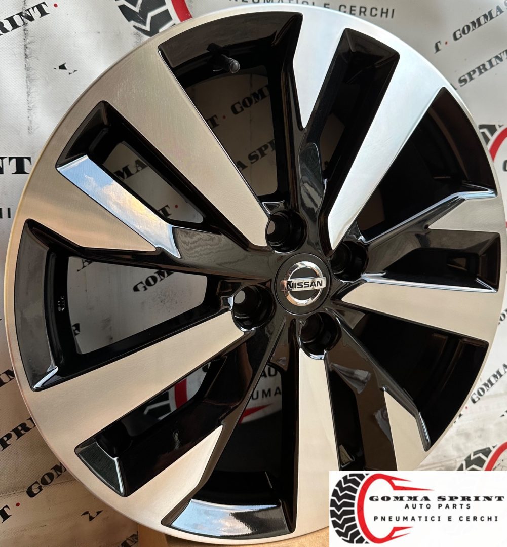 4 CERCHI IN LEGA ORIGINALI R17 NISSAN MICRA NEW NERO LUCIDO DIAMANTATO (PARI AL NUOVO) - immagine 2
