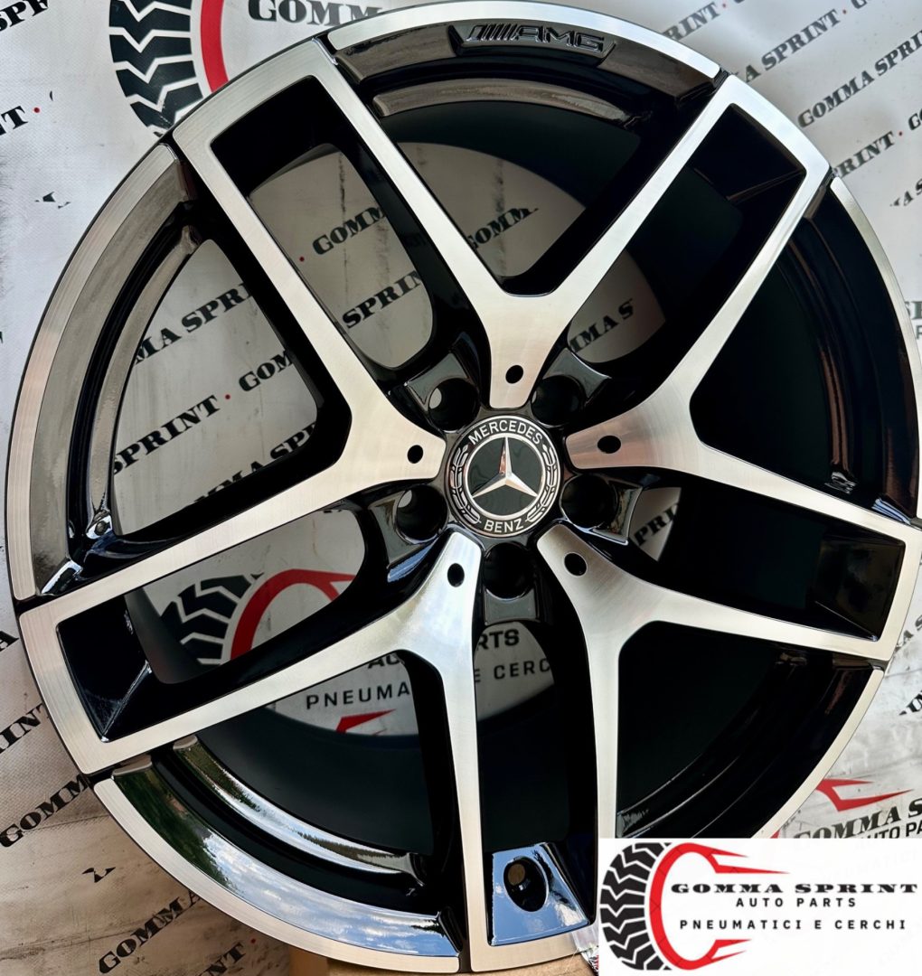 4 CERCHI IN LEGA ORIGINALI RAGGIO 19 MERCEDES GLC AMG COUPE' NERO LUCIDO DIAMANTATO (PARI AL NUOVO) - immagine 2