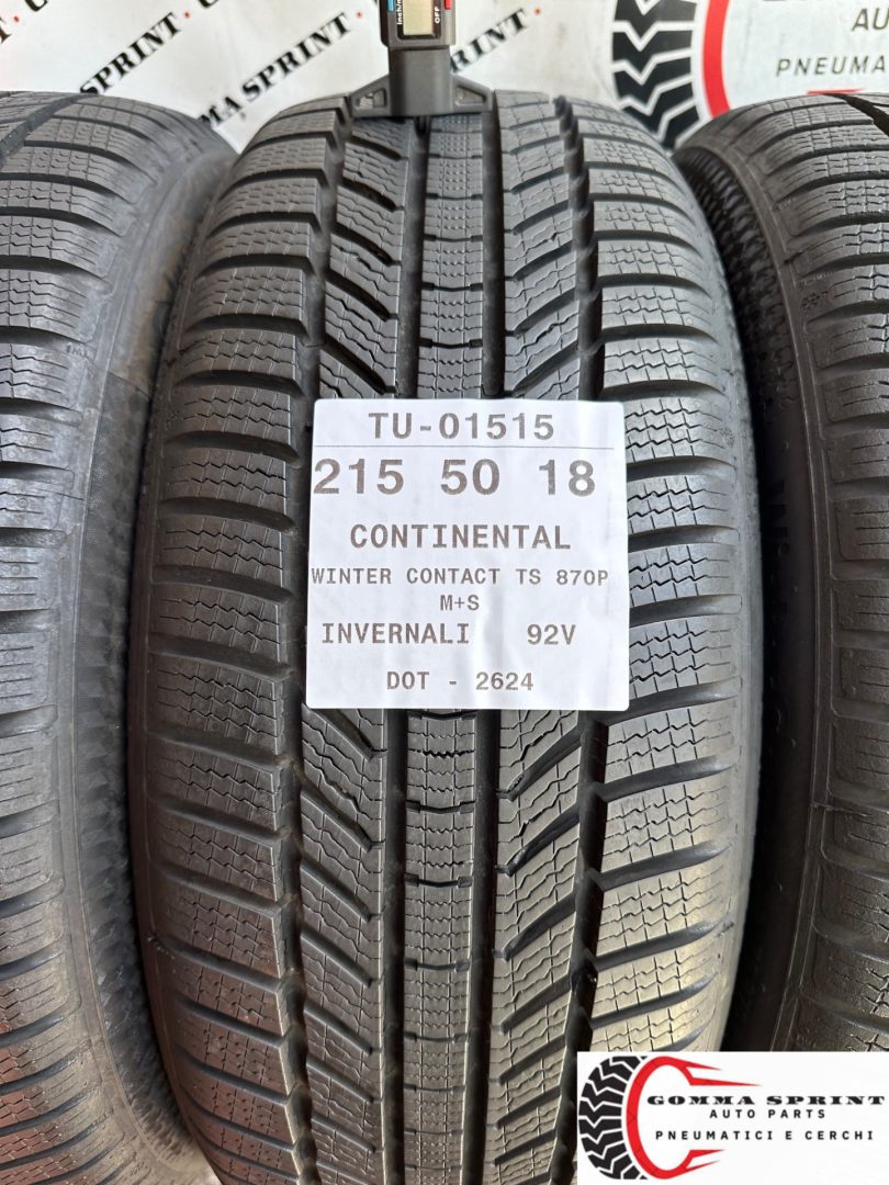 4 PNEUMATICI 215/50 R18 CONTINENTAL INVERNALI KM0 - immagine 2