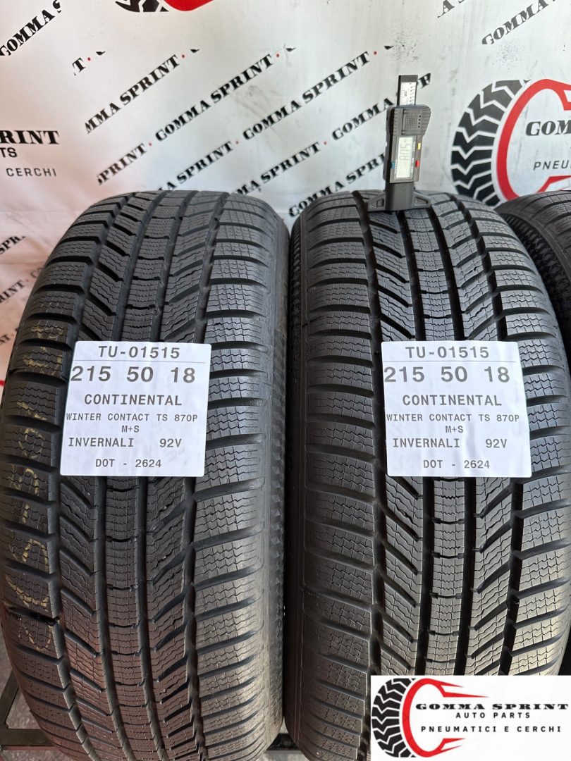 4 PNEUMATICI 215/50 R18 CONTINENTAL INVERNALI KM0 - immagine 3