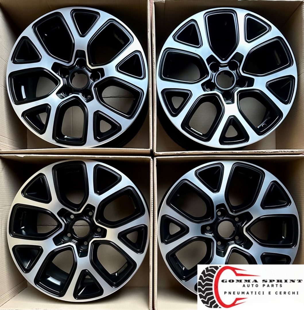 4 CERCHI IN LEGA ORIGINALI RAGGIO 17 FIAT 500X NERO OPACO DIAMANTATO (PARI AL NUOVO) - immagine 4