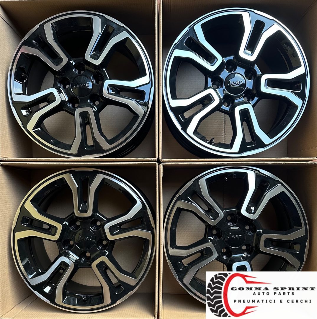4 CERCHI IN LEGA ORIGINALI RAGGIO 16 JEEP RENEGADE NERO LUCIDO DIAMANTATO (PARI AL NUOVO) - immagine 4