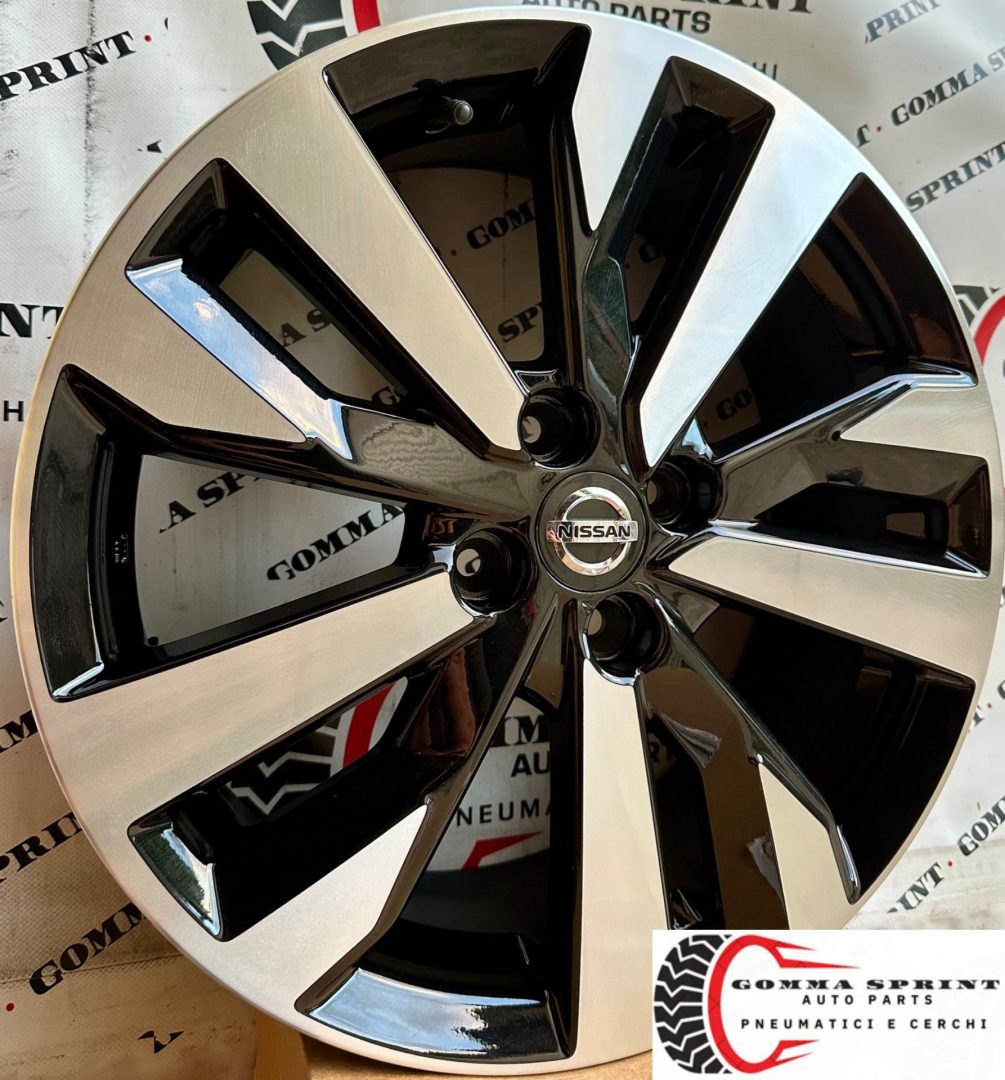 4 CERCHI IN LEGA ORIGINALI R17 NISSAN MICRA NEW NERO LUCIDO DIAMANTATO (PARI AL NUOVO) - immagine 4